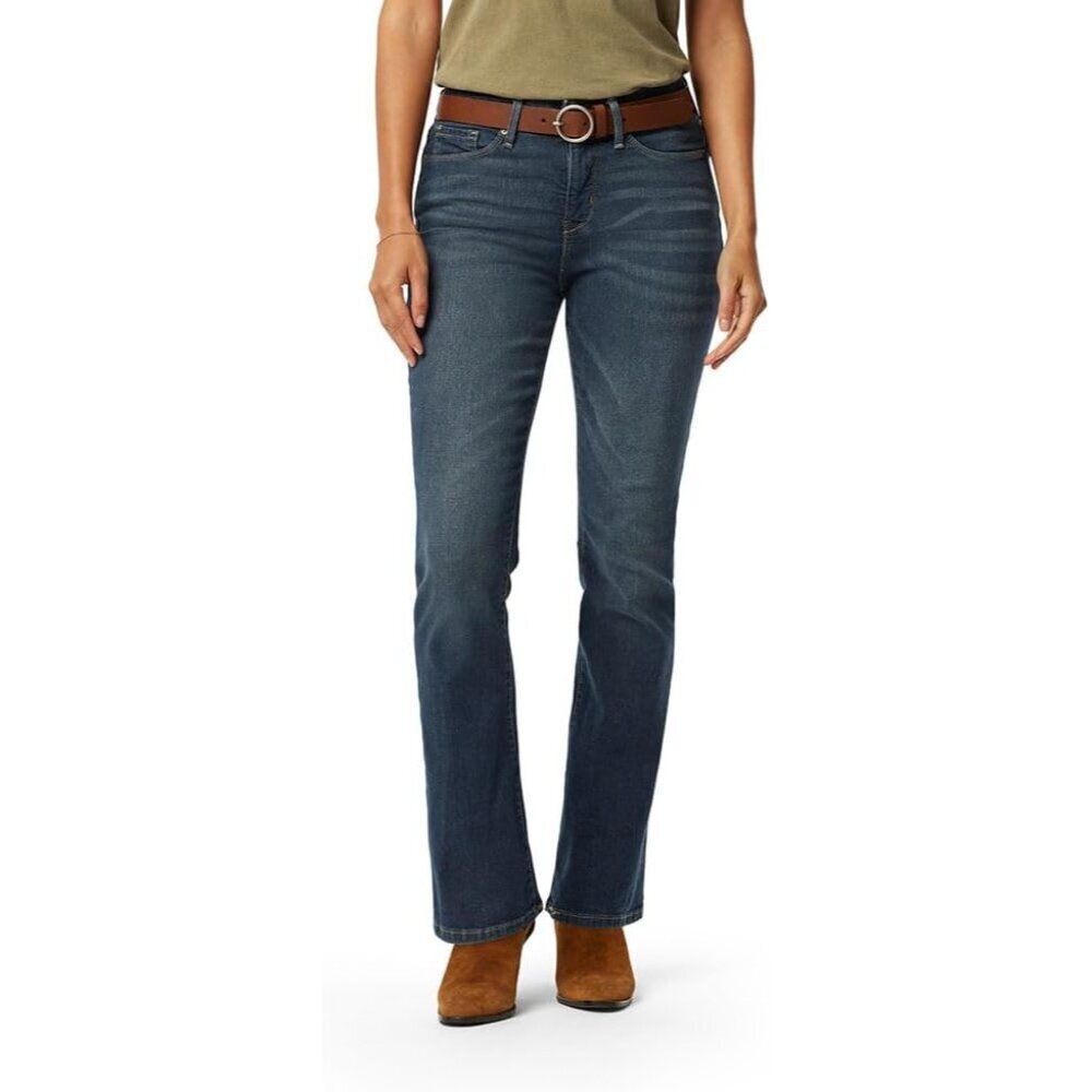 Women's Bootcut Jeans Plus Size Stretch Denim Mid-Rise Tummy Control